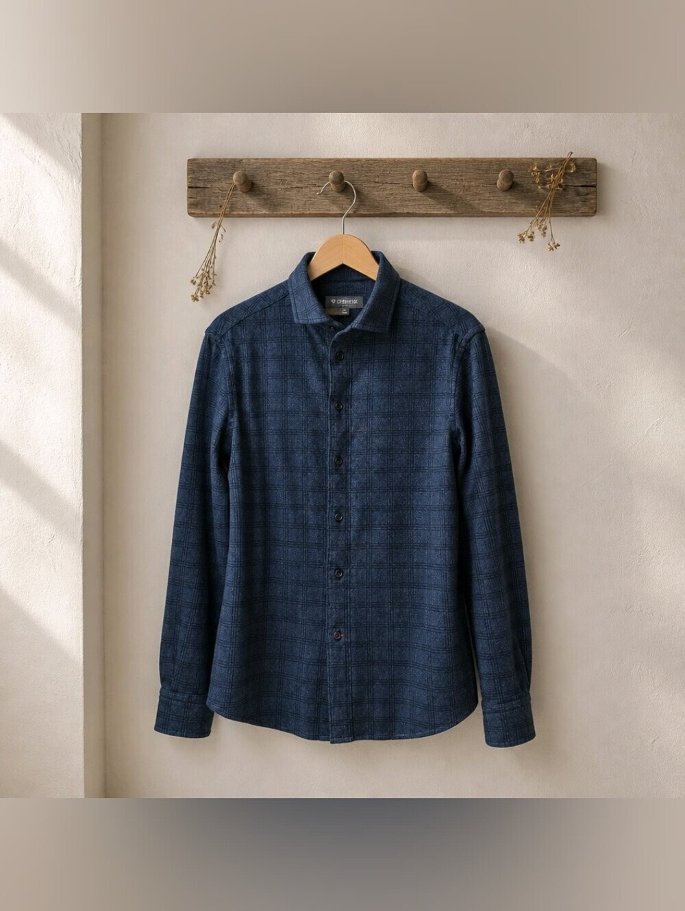 Daniel Cremieux Navy Plaid Long-Sleeve Button-Down Shirt Large